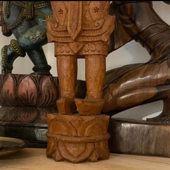 Vintage Solid Wood Hand Carved Buddha - Picture 6 of 9